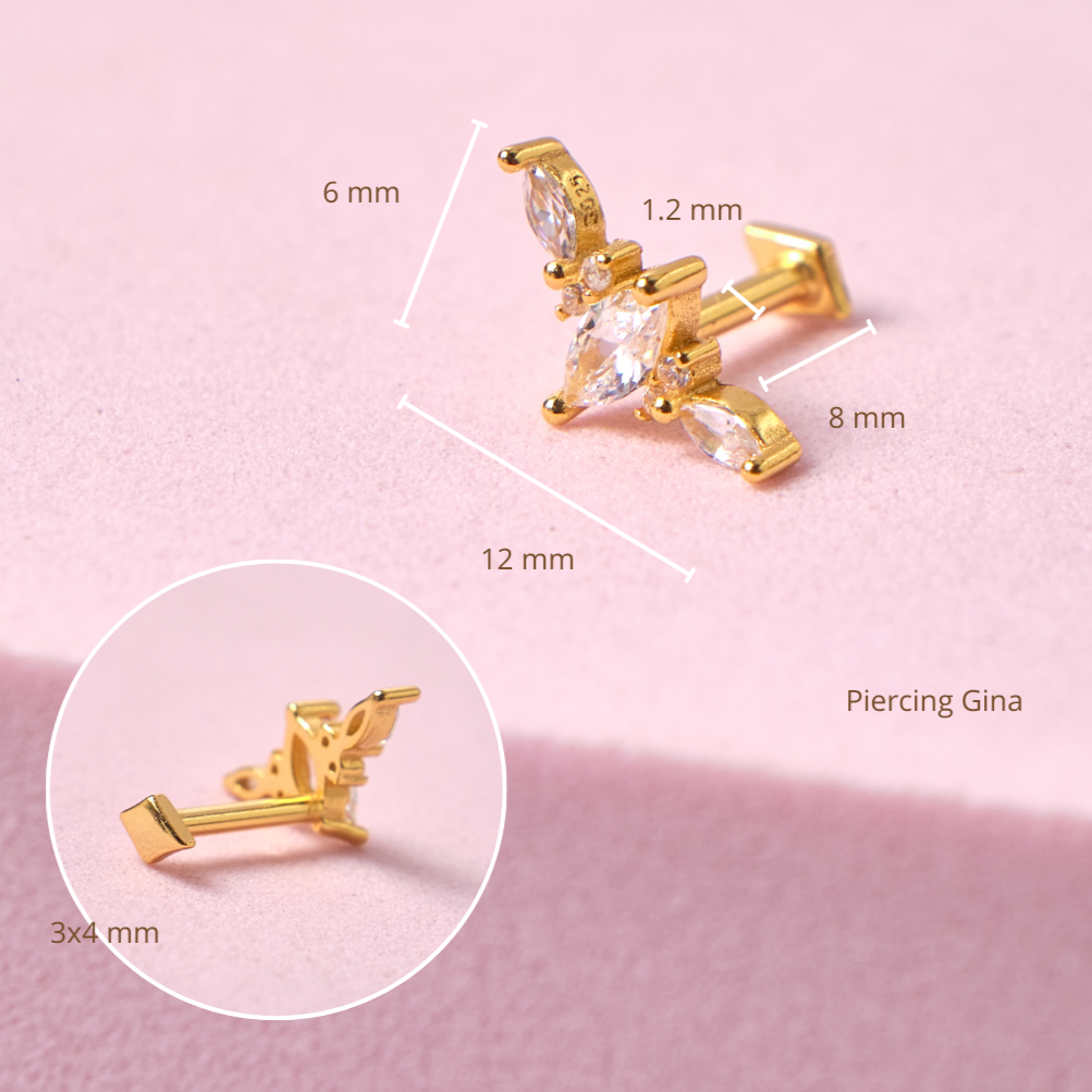 Piercing Gina - Gold - 12x6mm