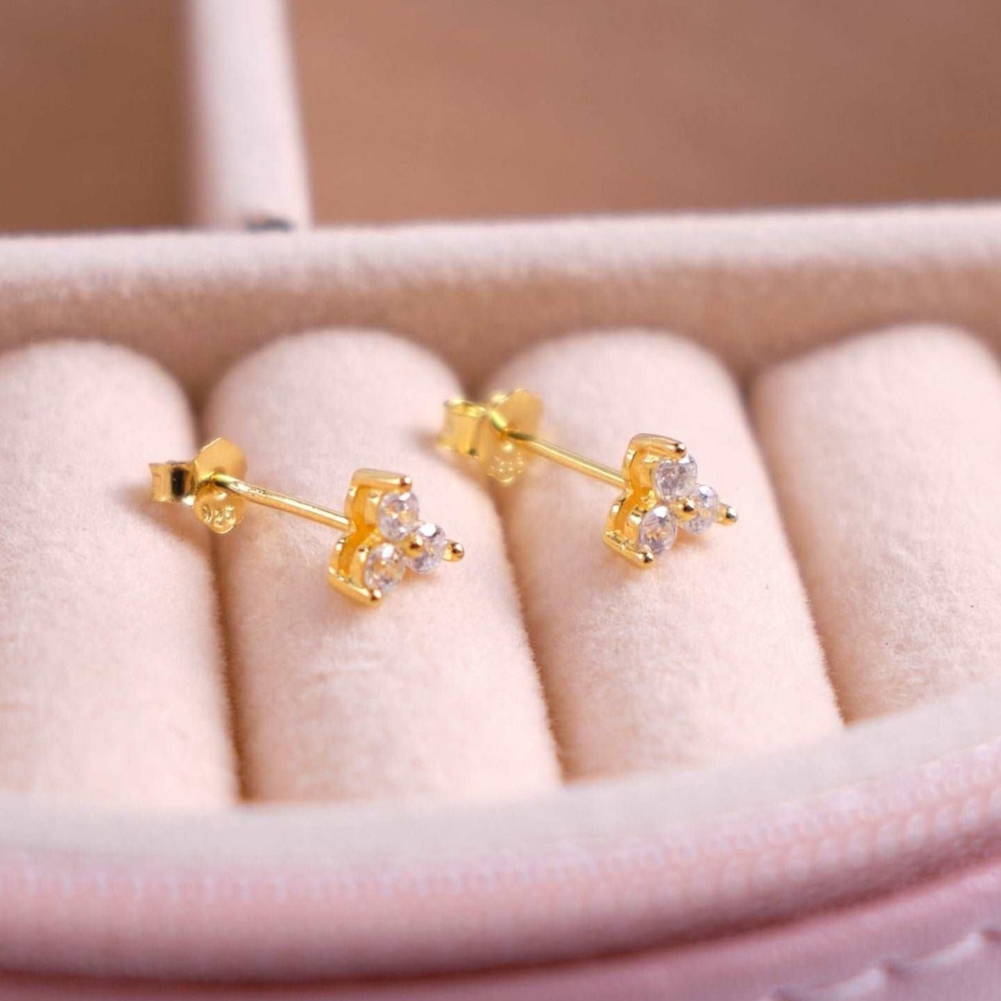 Aretes Casia - Gold - 5mm - Cristal