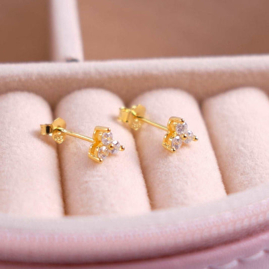 Aretes Casia - Gold - 5mm - Cristal