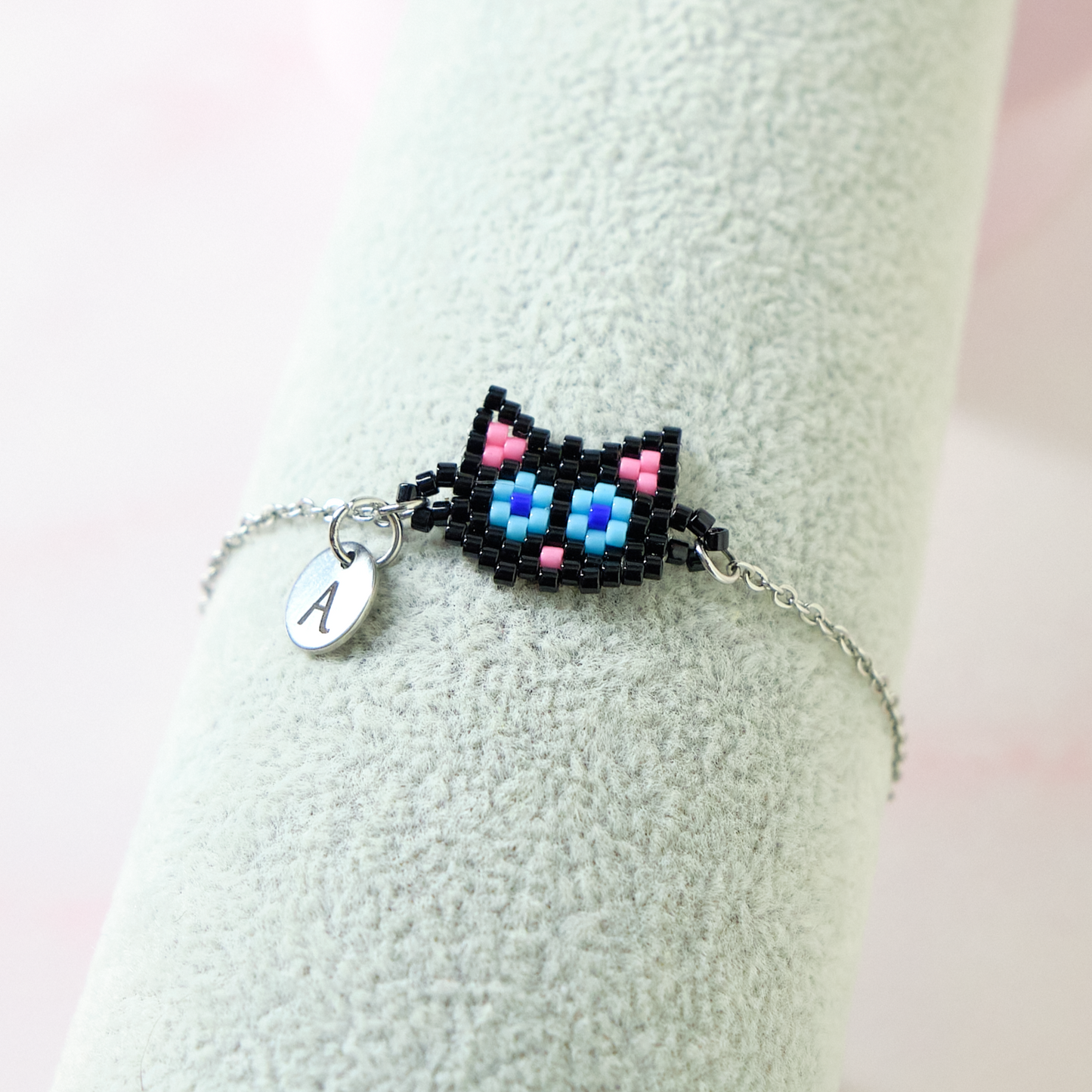 Pulsera Miyuki Gato Negro -  Personalizada