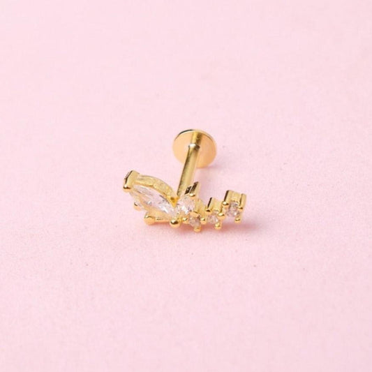 Piercing Monarca - Cristal - Gold - 10x5mm