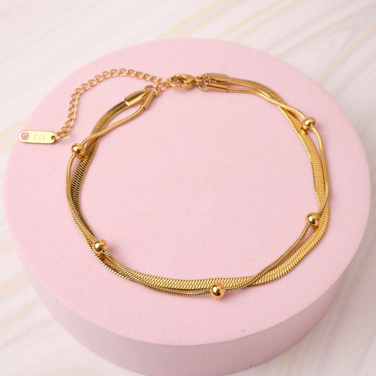 Tobillera Lisa - Gold - Doble