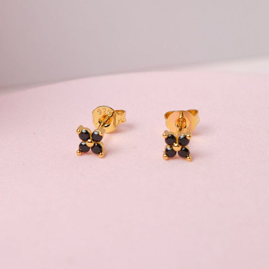 Aretes Iris - Gold - 4mm - Negro