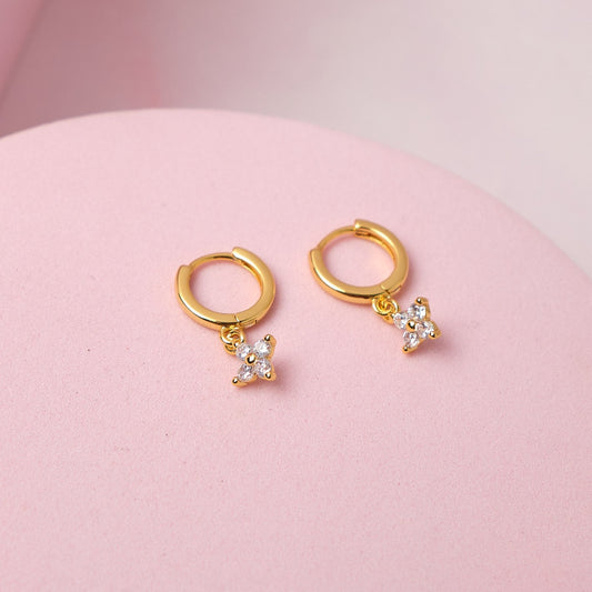 Pendientes Iris - Gold - 8mm - Cristal