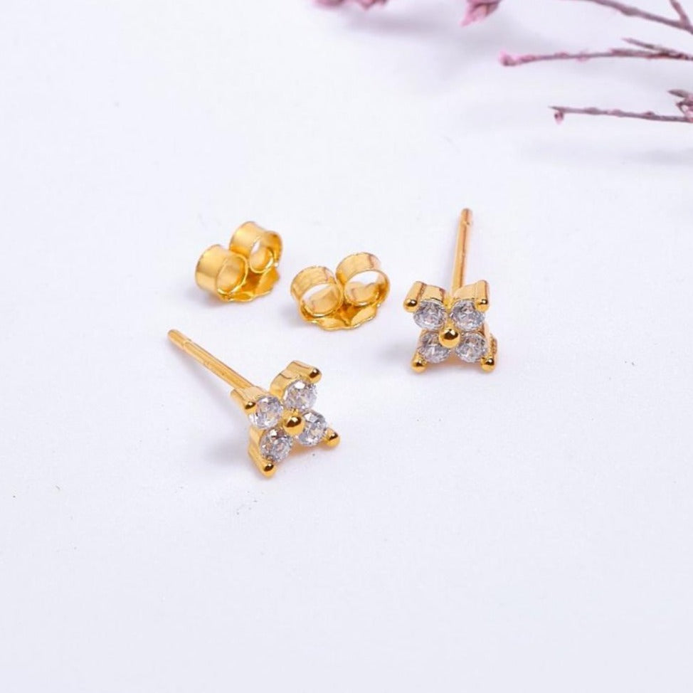 Aretes Iris - Cristal - Gold - 3mm