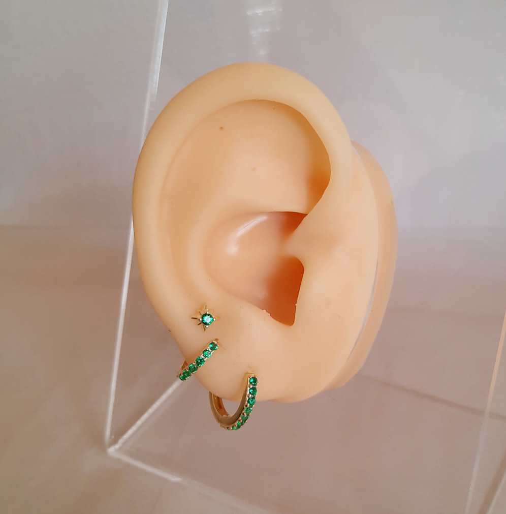 Aretes Bellatrix  -Verde - 4mm