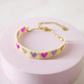 Pulsera Miyuki Corazones - Crema