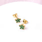 Aretes Alelí - Verde - Gold - 6mm
