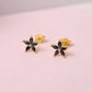 Aretes Lila - Gold - 7mm - Negro