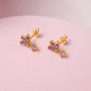Aretes Dafne - Gold - 7x11mm - Lila