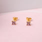 Aretes Iris - Gold - 4mm - Lila