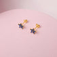 Aretes Lila - Gold - 7mm - Azul