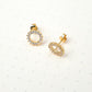 Aretes Sol - Cristal - Gold - 9 mm