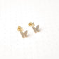 Aretes Butterfly - Cristal - Gold - 7x10mm