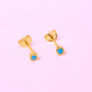 Aretes Adamant -Turquesa - Gold - 3mm