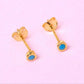 Aretes Adamant -Turquesa - Gold - 3mm