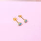 Aretes Alelí - Turquesa - Gold - 4mm