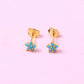 Aretes Alelí - Turquesa - Gold - 4mm