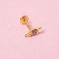 Piercing Mini Rayo - Cristal - Gold - 8x3mm