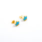 Aretes Crown - Turquesa - Gold - 7MM